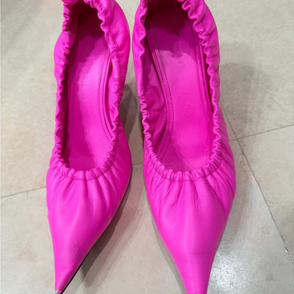 Balenciaga Fuchsia Gathered Heels